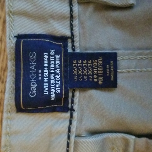 (36/34) GAP Khakis Lived in Slim Fit Work Athleisure Classic Comfy Everyday - Picture 2 of 8